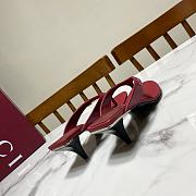 Fortok Gucci Vittoria Thong Sandals Burgundy Leather 5.5cm - 3