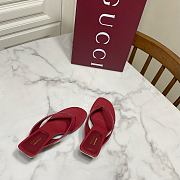 Fortok Gucci Vittoria Thong Sandals Burgundy Leather 5.5cm - 2