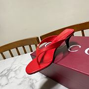 Fortok Gucci Vittoria Thong Sandals Red Leather 5.5cm - 6