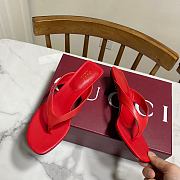 Fortok Gucci Vittoria Thong Sandals Red Leather 5.5cm - 2