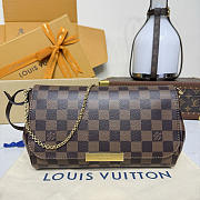 Fortok Louis Vuitton Favorite Bag Brown Damier Ebene Coated Canvas 28*17*6cm - 1