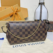 Fortok Louis Vuitton Favorite Bag Brown Damier Ebene Coated Canvas 28*17*6cm - 3