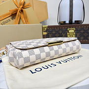 Fortok Louis Vuitton Favorite Bag White Damier Ebene Coated Canvas 28*17*6cm - 6