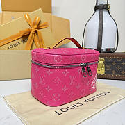 Fortok Louis Vuitton Nice Mini Toiletry Bag Rose Pondichery Monogram Heritage 20*12*13.5cm - 5