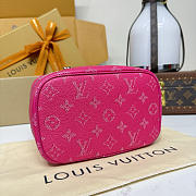 Fortok Louis Vuitton Nice Mini Toiletry Bag Rose Pondichery Monogram Heritage 20*12*13.5cm - 4