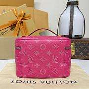 Fortok Louis Vuitton Nice Mini Toiletry Bag Rose Pondichery Monogram Heritage 20*12*13.5cm - 3