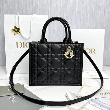 Fortok Dior Small Book Tote Black 26.5 x21 x14cm