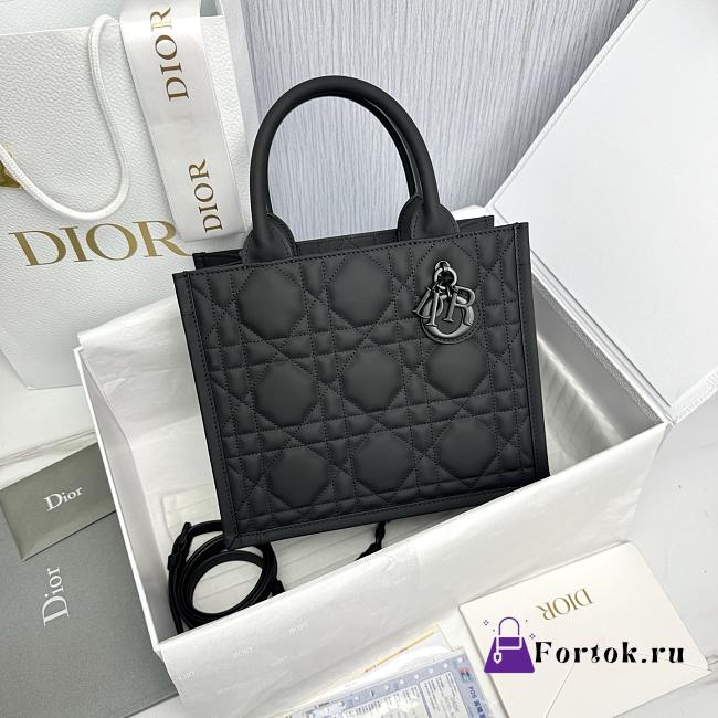 Fortok Dior Small Book Tote Black Charm 26.5 x21 x14cm - 1