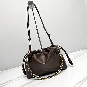 Fortok Loewe Flamenco Clutch Medium Nappa Calfskin Chocolate 30x10.5x20cm