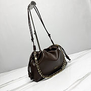 Fortok Loewe Flamenco Clutch Medium Nappa Calfskin Chocolate 30x10.5x20cm - 3