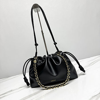 Fortok Loewe Flamenco Clutch Medium Nappa Calfskin Black 30x10.5x20cm
