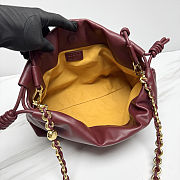 Fortok Loewe Flamenco Clutch Medium Nappa Calfskin Burgundy 30x10.5x20cm - 3