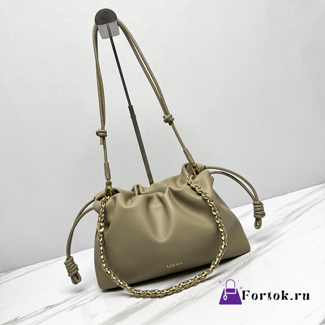 Fortok Loewe Flamenco Clutch Medium Nappa Calfskin Clay 30x10.5x20cm - 1