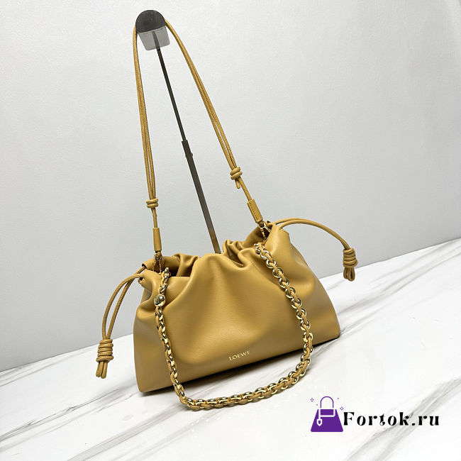 Fortok Loewe Flamenco Clutch Medium Nappa Calfskin Yellow 30x10.5x20cm - 1