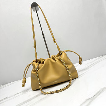 Fortok Loewe Flamenco Clutch Medium Nappa Calfskin Yellow 30x10.5x20cm