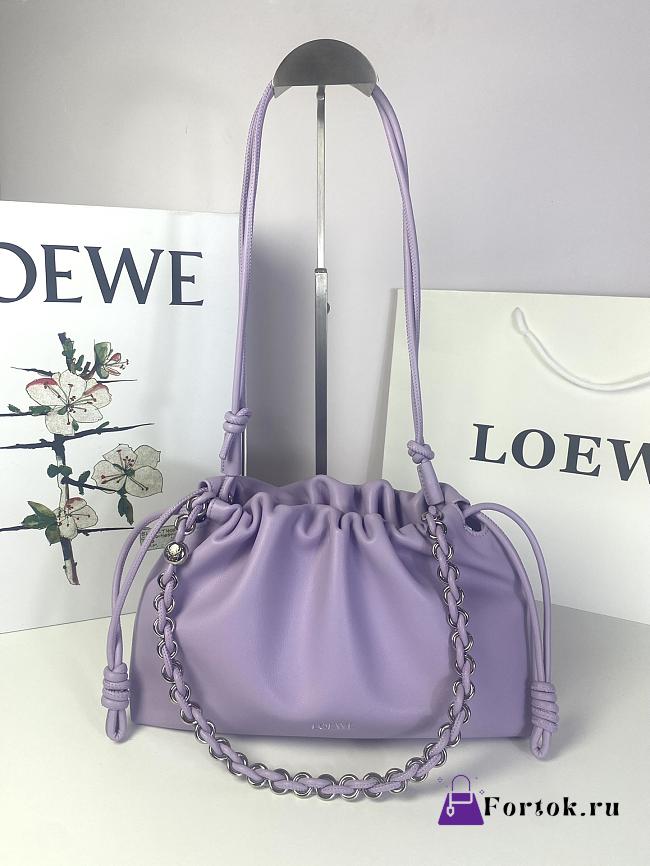 Fortok Loewe Flamenco Clutch Medium Nappa Calfskin Purple 30x10.5x20cm - 1