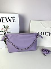 Fortok Loewe Flamenco Clutch Medium Nappa Calfskin Purple 30x10.5x20cm - 5