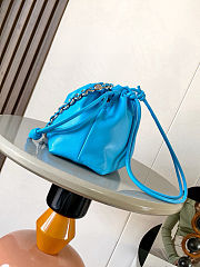 Fortok Loewe Flamenco Clutch Medium Nappa Calfskin Blue 30x10.5x20cm - 3