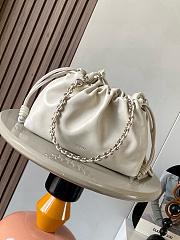Fortok Loewe Flamenco Clutch Medium Nappa Calfskin White 30x10.5x20cm - 1