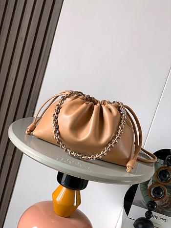 Fortok Loewe Flamenco Clutch Medium Nappa Calfskin Cognac Brown 30x10.5x20cm