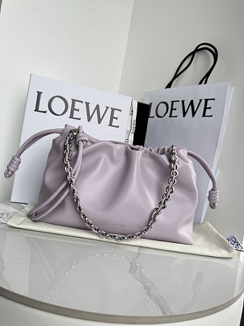 Fortok Loewe Flamenco Clutch Medium Nappa Calfskin Light Purple 30x10.5x20cm