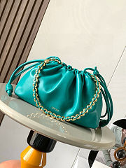 Fortok Loewe Flamenco Clutch Medium Nappa Calfskin Emerald Green 30x10.5x20cm - 1