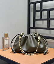 Fortok Loewe Flamenco Clutch Medium Nappa Calfskin Khaki 30x10.5x20cm - 1