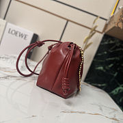 Fortok Loewe Flamenco Clutch Medium Nappa Calfskin Red 30x10.5x20cm - 5