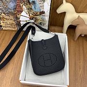 Fortok Hermes Mini Evelyne Leather Black - Silver 17cm - 4