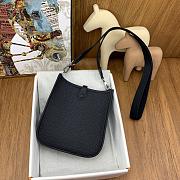 Fortok Hermes Mini Evelyne Leather Black - Silver 17cm - 5
