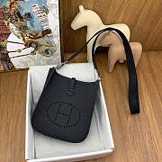 Fortok Hermes Mini Evelyne Leather Black - Silver 17cm - 3