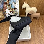 Fortok Hermes Mini Evelyne Leather Black - Silver 17cm - 2