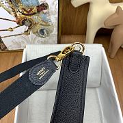 Fortok Hermes Mini Evelyne Leather Black - Gold 17cm - 5