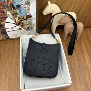 Fortok Hermes Mini Evelyne Leather Black - Gold 17cm - 4
