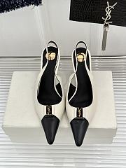 Fortok Saint Laurent BABYLONE BRETEUIL Slingback Pumps Black And White 7.5cm/9cm - 1