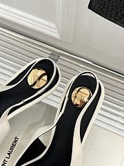 Fortok Saint Laurent BABYLONE BRETEUIL Slingback Pumps Black And White 7.5cm/9cm - 6