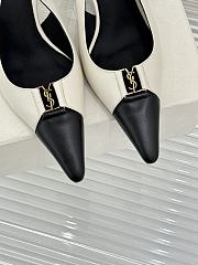 Fortok Saint Laurent BABYLONE BRETEUIL Slingback Pumps Black And White 7.5cm/9cm - 5