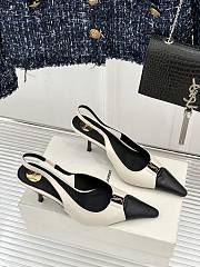 Fortok Saint Laurent BABYLONE BRETEUIL Slingback Pumps Black And White 7.5cm/9cm - 4