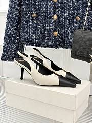 Fortok Saint Laurent BABYLONE BRETEUIL Slingback Pumps Black And White 7.5cm/9cm - 3