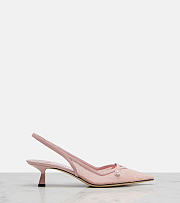 Fortok Jimmy Choo Amita 45 Lace Slingback Pumps Pink 4.5cm - 3