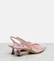 Fortok Jimmy Choo Amita 45 Lace Slingback Pumps Pink 4.5cm - 6