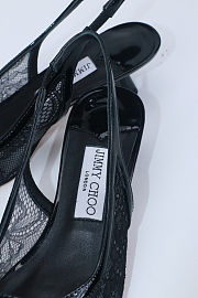 Fortok Jimmy Choo Amita 45 Lace Slingback Pumps Black 4.5cm - 6