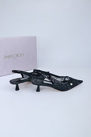 Fortok Jimmy Choo Amita 45 Lace Slingback Pumps Black 4.5cm - 4