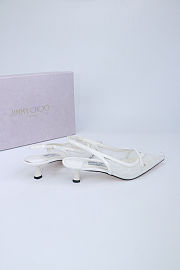 Fortok Jimmy Choo Amita 45 Lace Slingback Pumps White 4.5cm - 6