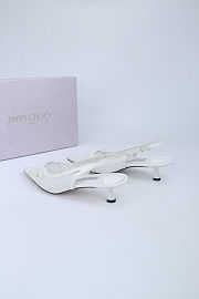 Fortok Jimmy Choo Amita 45 Lace Slingback Pumps White 4.5cm - 5