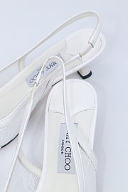 Fortok Jimmy Choo Amita 45 Lace Slingback Pumps White 4.5cm - 3