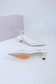 Fortok Jimmy Choo Amita 45 Lace Slingback Pumps White 4.5cm - 2