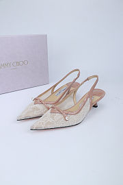 Fortok Jimmy Choo Amita 45 Lace Slingback Pumps 4.5cm - 1