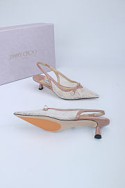 Fortok Jimmy Choo Amita 45 Lace Slingback Pumps 4.5cm - 4