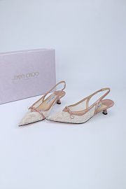 Fortok Jimmy Choo Amita 45 Lace Slingback Pumps 4.5cm - 5